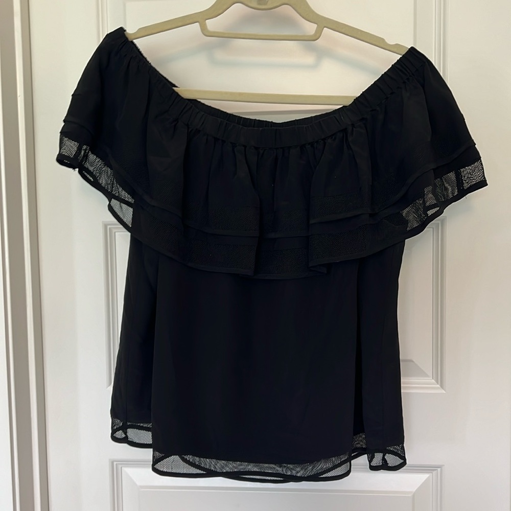 Marie Oliver Off the Shoulder Black Top Size S